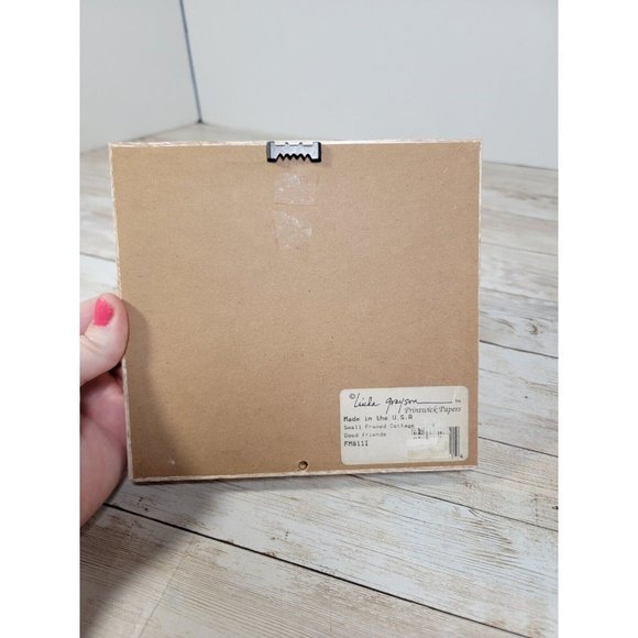 Linda Grayson USA Small Framed Cottage Print Good Friends Make The Best Company - Picture 4 of 5